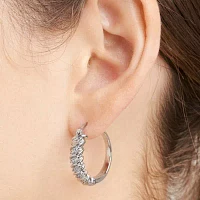 Sparkle Allure Diamond Accent Silver Over Brass Curved Hoop Earrings