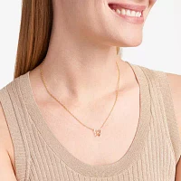Sparkle Allure Womens White Diamond Accent Pure Silver Over Bronze Butterfly 18 Inch Pendant Necklace