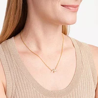 Sparkle Allure Bird Womens White Diamond Accent Pure Silver Over Bronze 18 Inch Pendant Necklace