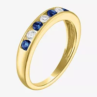 Gemstone 14K Gold Over Silver Sterling Band
