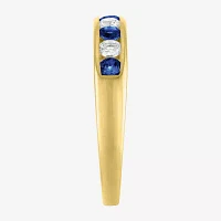 Gemstone 14K Gold Over Silver Sterling Band