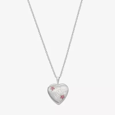 Womens Sterling Silver Heart Locket Necklace