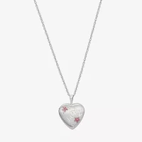 Womens Sterling Silver Heart Locket Necklace