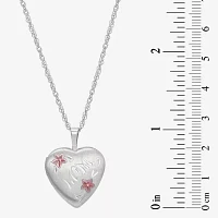 Womens Sterling Silver Heart Locket Necklace