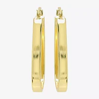 24K Gold Over Silver 32mm Oval Hoop Earrings