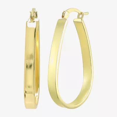 24K Gold Over Silver 32mm Oval Hoop Earrings