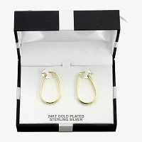 24K Gold Over Silver 32mm Oval Hoop Earrings