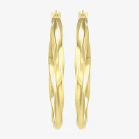 24K Gold Over Silver 32mm Round Hoop Earrings