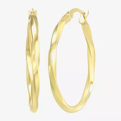 24K Gold Over Silver 32mm Round Hoop Earrings