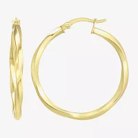 24K Gold Over Silver 32mm Round Hoop Earrings