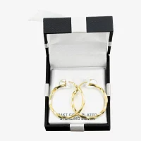 24K Gold Over Silver 32mm Round Hoop Earrings