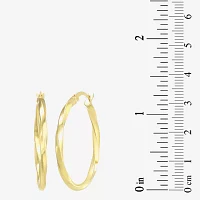 24K Gold Over Silver 32mm Round Hoop Earrings