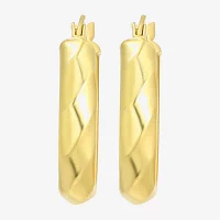 24K Gold Over Silver 20mm Oval Hoop Earrings
