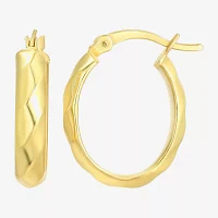 24K Gold Over Silver 20mm Oval Hoop Earrings