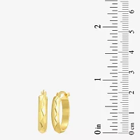 24K Gold Over Silver 20mm Oval Hoop Earrings