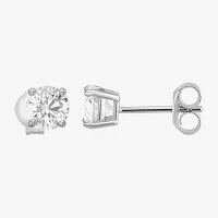 White Cubic Zirconia Sterling Silver Oval 2 Pair Earring Set