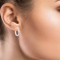 White Cubic Zirconia Sterling Silver Oval 2 Pair Earring Set