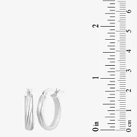 White Cubic Zirconia Sterling Silver Oval 2 Pair Earring Set