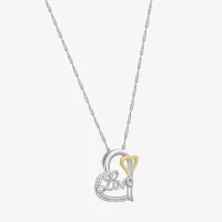 Diamonart Womens White Cubic Zirconia Sterling Silver Heart Pendant Necklaces