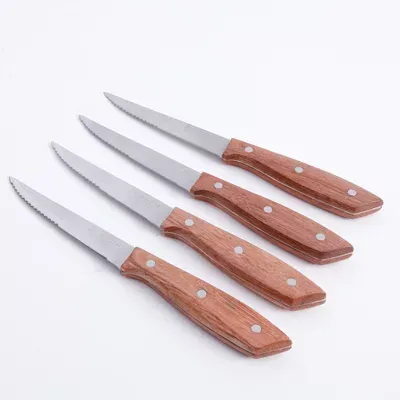 Gibson Home Seward 4 piece Steak Knives Set With Brown Handle
