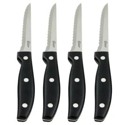 Oster Granger 4 Pack 4.5 inch Steak Knife Set in Black