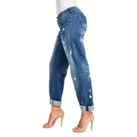 Poetic Justice Curvy Rolled Cuff Boyfriend Jean