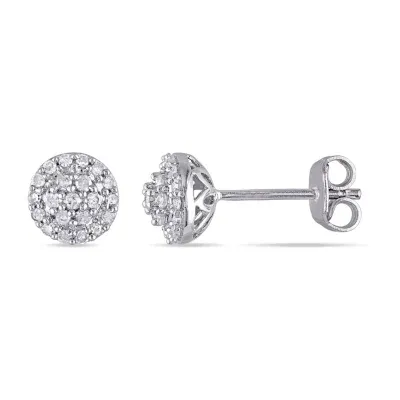 1/4 CT. T.W. Natural White Diamond Sterling Silver 6.3mm Stud Earrings