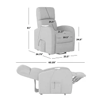 ProLounger Modern Power Recline and Lift Chair with Heat Massage Chenille