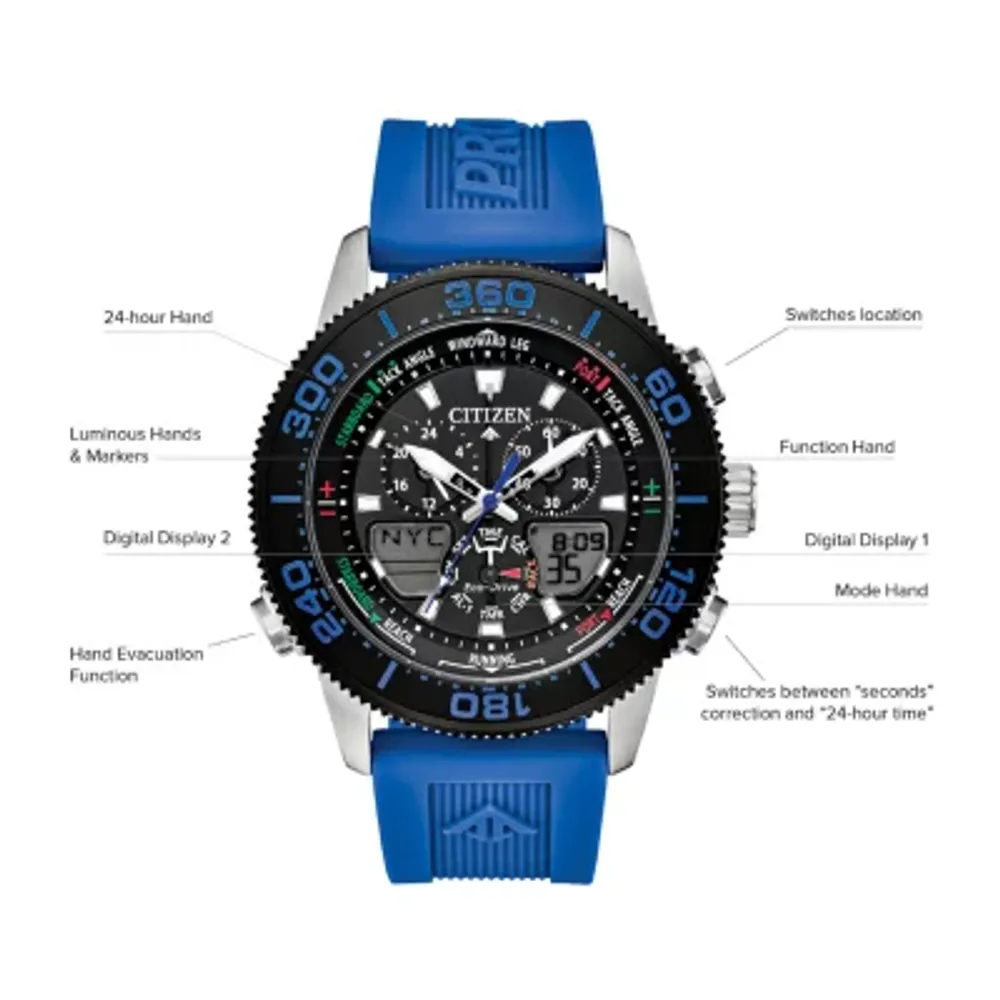 Citizen Promaster Sailhawk Mens Chronograph Blue Strap Watch Jr4068-01e