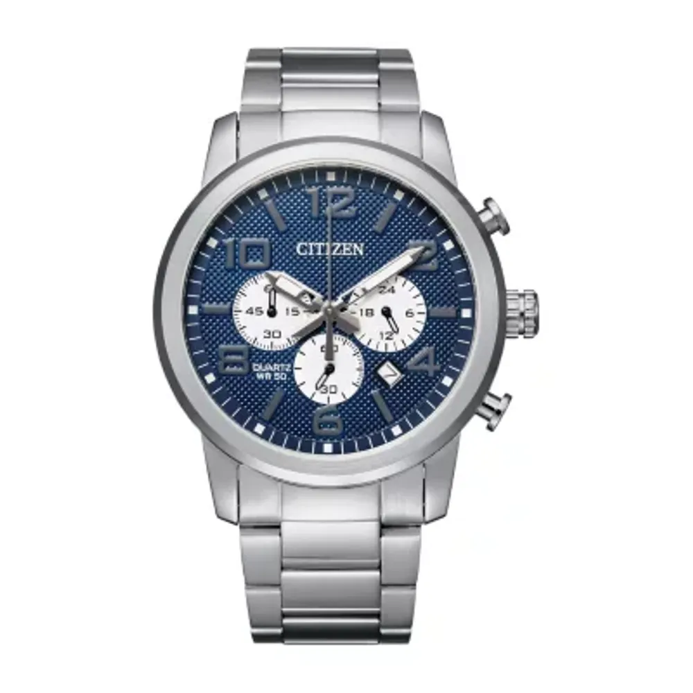 Citizen Quartz Mens Chronograph Silver Tone Stainless Steel Bracelet Watch An8050-51m