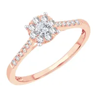 Womens / CT. T.W. Natural White Diamond 10K Gold Rose Round Engagement Ring