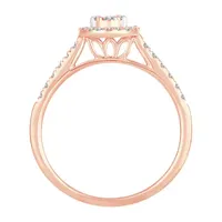 Womens 1/3 CT. T.W. Mined White Diamond 10K Rose Gold Oval Engagement Ring