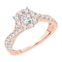 Womens 1 CT. T.W. Natural Diamond 14K Rose Gold Round Engagement Ring