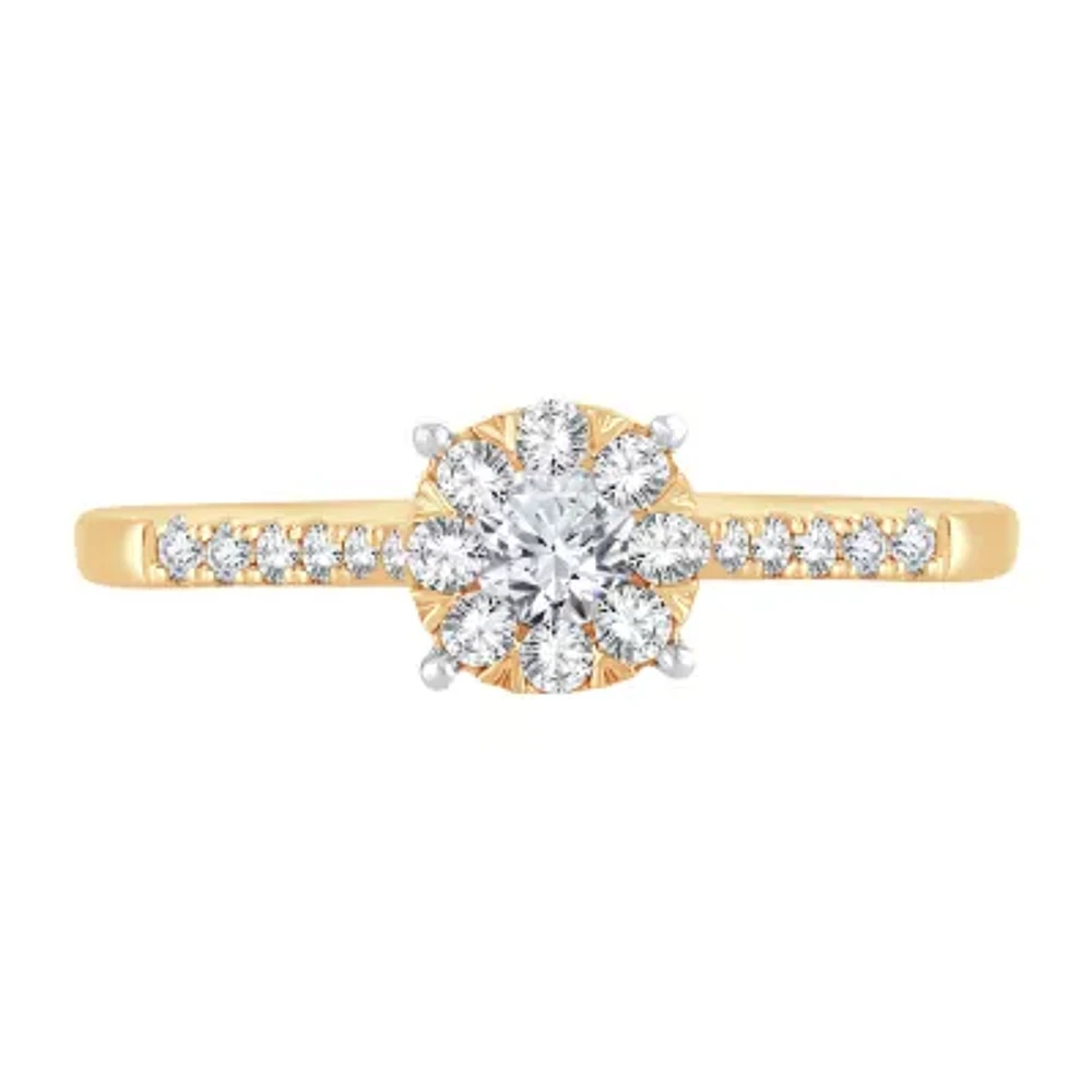Womens / CT. T.W. Natural White Diamond 10K Gold Round Engagement Ring