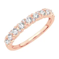 1/ CT. T.W. Mined White Diamond 10K Rose Gold Wedding Band