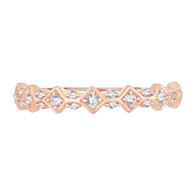 1/6 CT. T.W. Natural White Diamond 10K Rose Gold Wedding Band