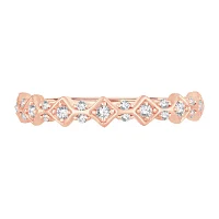 1/6 CT. T.W. Natural White Diamond 10K Rose Gold Wedding Band