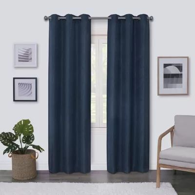 Regal Home Surfaces Solid Light-Filtering Grommet Top Single Curtain Panel