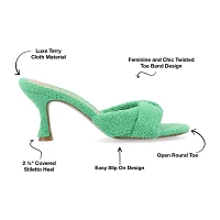 Journee Collection Womens Mannon Round Open Toe Stiletto Heel Pumps