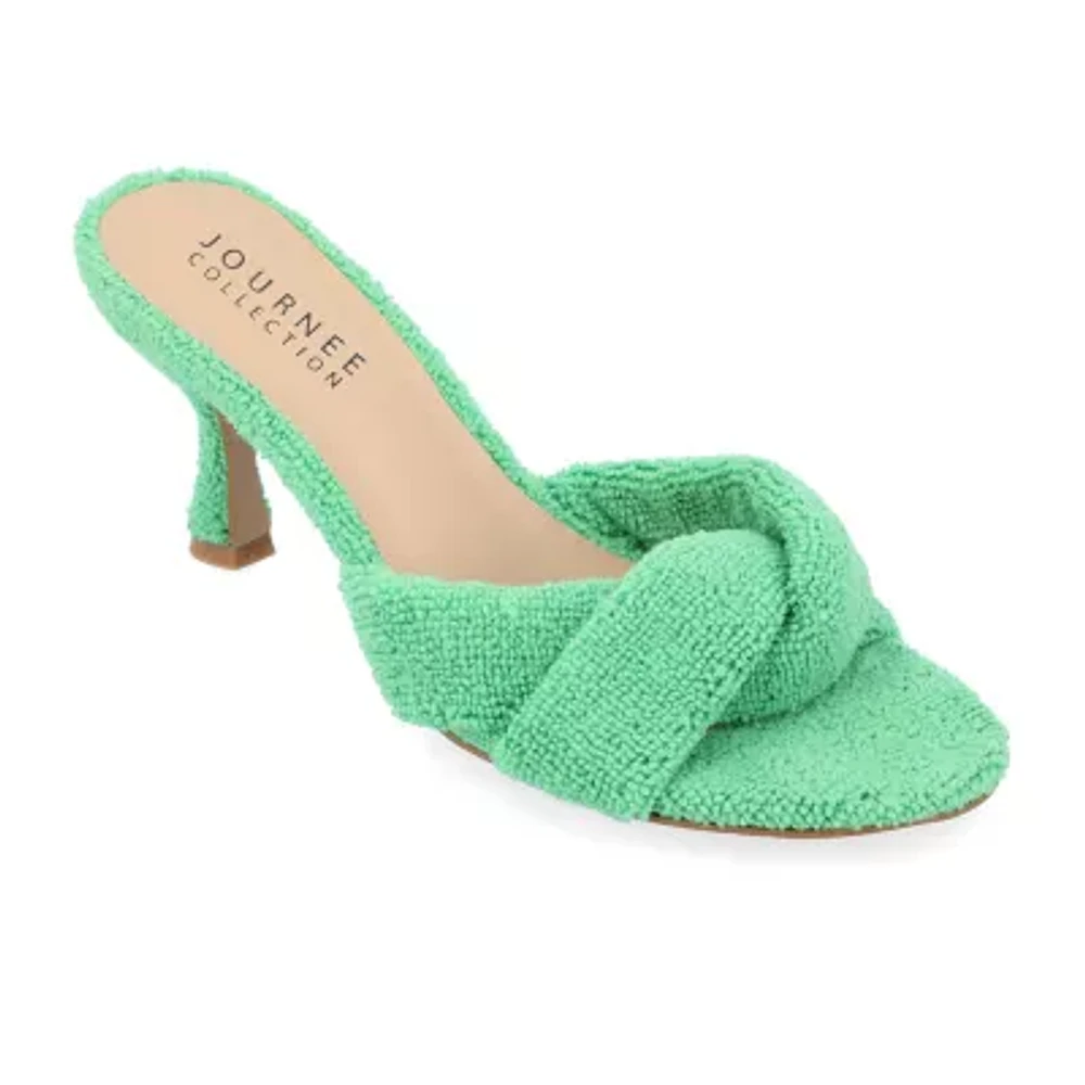 Journee Collection Womens Mannon Round Open Toe Stiletto Heel Pumps