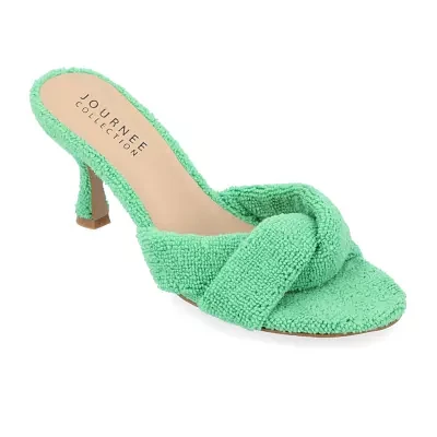 Journee Collection Womens Mannon Round Open Toe Stiletto Heel Pumps