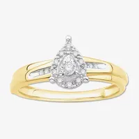 3PC His and Hers Trio Wedding Set Featuring 1/7 CT.T.W. Natural Diamond Womens Bridal Set and Mens Wedding Band in 10K or 14K Two Tone Gold