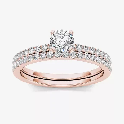 3/4 CT.T.W. Natural Diamond 14K Rose Gold Bridal Ring Set