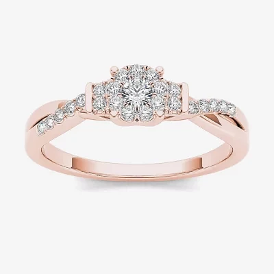 1/4 CT.T.W. Natural Diamond 10K Rose Gold Engagement Ring