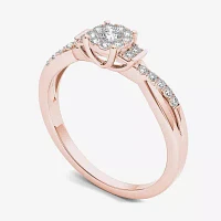 1/4 CT.T.W. Natural Diamond 10K Rose Gold Engagement Ring