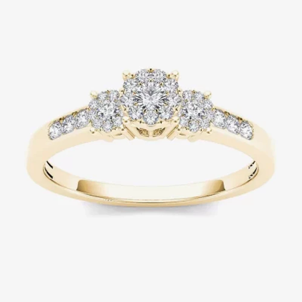 1/3 CT.T.W. Natural Diamond 10K Yellow Gold Engagement Ring