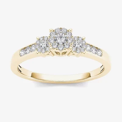 1/3 CT.T.W. Natural Diamond 10K Yellow Gold Engagement Ring