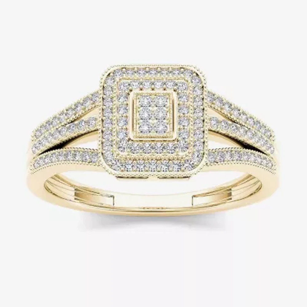 1/6 CT.T.W. Natural Diamond 10K Yellow Gold Engagement Ring