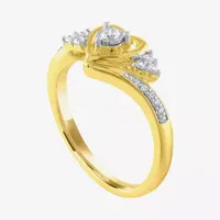 Promise My Love Womens 1/6 CT. T.W. Natural Diamond 10K Gold Heart Ring