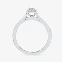 Promise My Love Womens Diamond Accent Natural White Sterling Silver Round Side Stone Halo Ring